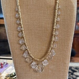 Chic Gold and Clear Beaded Necklace